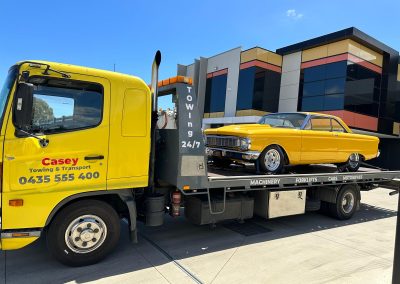towing a car by casey tow truck